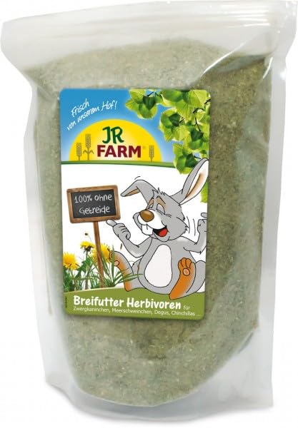 JR FARM puree feed for herbivores | Double pack | 2 x 200g | Supplementary feed for dwarf rabbits, guinea pigs, chinchillas and degus | For dental problems and illness - BeesActive Australia