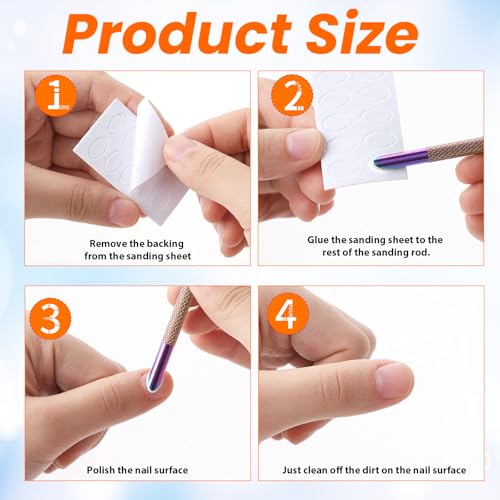 Cuticle Pusher, Dual Ended Nail Cuticle Remover with 5 Nail Sand Polishing Tablets Nail Care Polish Remover Cuticle Trimmer Manicure Kit for Pedicure Nail Art Titanium steel, white