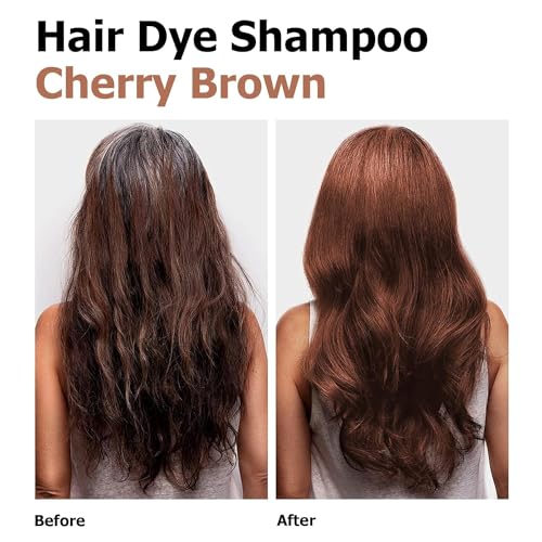 Cherry Brown Hair Dye Shampoo 3 in 1 for Vibrant Hair,Natural Color Shampoo Cherry Brown