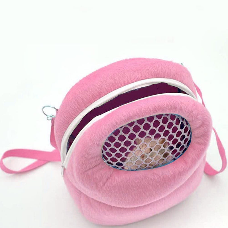 Transport bag squirrel, transport bag hamster hedgehog, hamster travel bag with mesh handbag travel backpack, rabbit hamster bag hamster rat shoulder bag hamster travel bag (pink) pink - BeesActive Australia