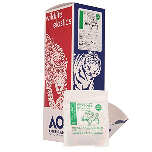 American Orthodontics Tortoise Elastics, 3/16 in, 6.5 oz, Latex, Neon 3/16" Heavy, 6.5 Oz