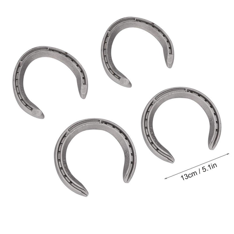 Horseshoe, 4pcs Aluminum Alloy Horse Shoes Horse Riding Equestrian Tools, for Horses That Have More Exercise or Work(13cm) - BeesActive Australia