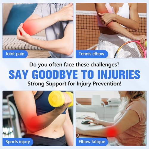 Cozyhealth Elbow Brace Comfortable Night Sleep, Cubital Tunnel Syndrome, Ulnar Nerve Entrapment with Compression Sleeve Immobilizer, 2 Removable Metal Splints Pain Relief for Men and Women (Medium) Medium