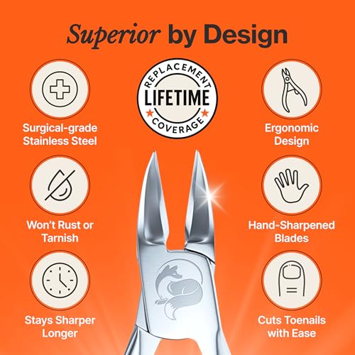 Fox Medical Equipment Toenail Clippers for Seniors & Thick Nails, Soft Grip