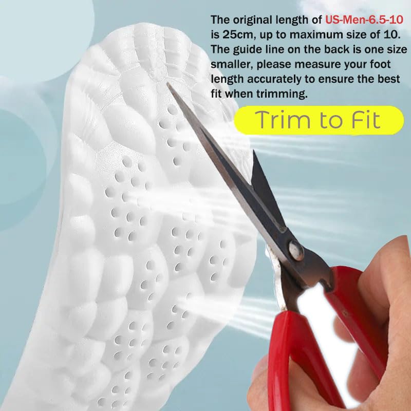 Roofo Cloud Like Soles for Men and Women Men's Comfortble Shoe Steppers Insoles Inserts Memory Foam Insoles with Arch Support (US-Men-6.5-10) US-Men-6.5-10