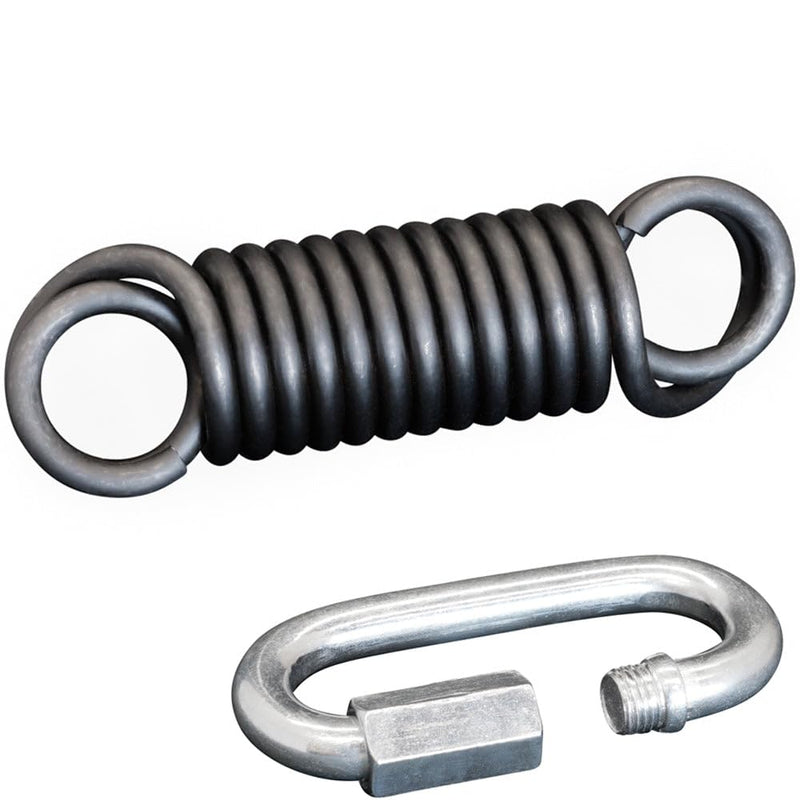 Meister Professional Heavy Bag Spring for Punching Bags up to 250lb - Black Spring w/ Screwlock Carabiner