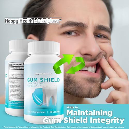 Gum Shield Therapy Gel Capsules - Our Best Oral Probiotics for Teeth and Gums - Dental Probiotics for Teeth and Gums - Dental Probiotics for Bad Breath - Probiotics for Gums - Teeth Probiotic Breath