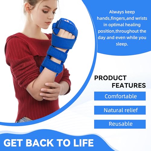 Fanwer Resting Hand Splint, Stroke Hand Therapy Equipment for Stroke Recovery Patients, Carpal Tunnel Syndrome, Arthritis, Tendinitis, Metacarpal Breaks (Small Right) Small Right