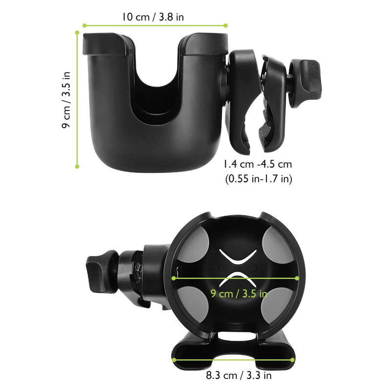 Accmor 2-in-1 Walker Cup Holder with Phone Holder, Wheelchair Cup Holder, Rollator Cup Holder, Cup Phone Holder for Walker, Wheelchair, Rollator, Mobility Scooter, Black 1