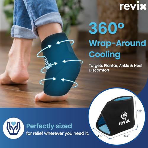 REVIX Ankle Ice Pack Wrap for Plantar Fasciitis, 45-Min Long Lasting Cold 1 Pack