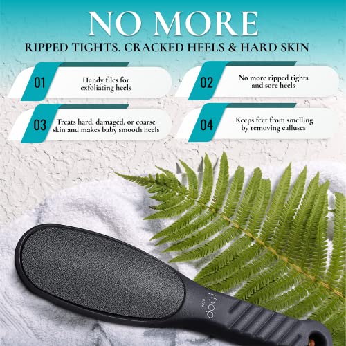 Foot rasp Pedicure Foot File - Removes Damaged and Hard Skin, Avoids Callus Buildup – Gentle, Fine File for At-Home Professional Treatment (Black, Waterproof, Comes with Original Pouch)