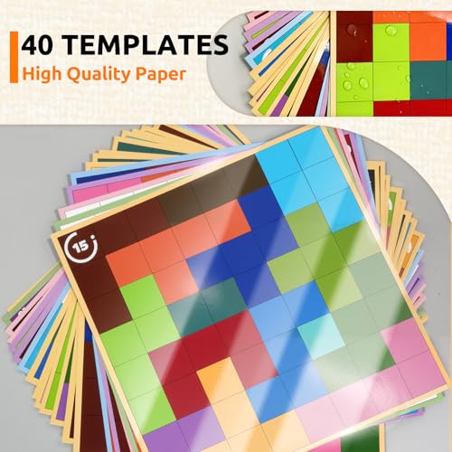 Wooden Tile Matching Game for Seniors with Dementia, 40 Patterns