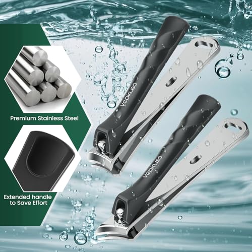 Nail Clippers Set for Men & Women – Professional Toenail Clippers for Thick Ingrown Nails, Toenail Clippers for Seniors, Ultra Sharp Stainless Steel Fingernail Clipper & Nail Cutter, Gift Idea Black(AB)