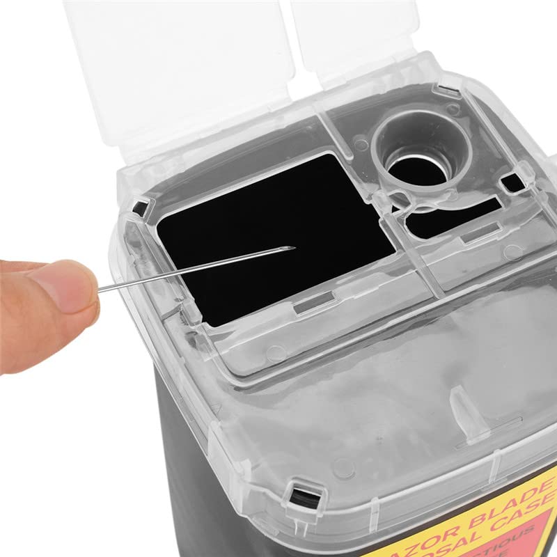 2 Pack Sharps Container Blade Disposal Containers Tattoo Syringe Needle Trash Can Case Barber Razor Storage Dispenser Biohazard Infectious Waste Case for Home Professional Use (2PCS) 2PCS - BeesActive Australia