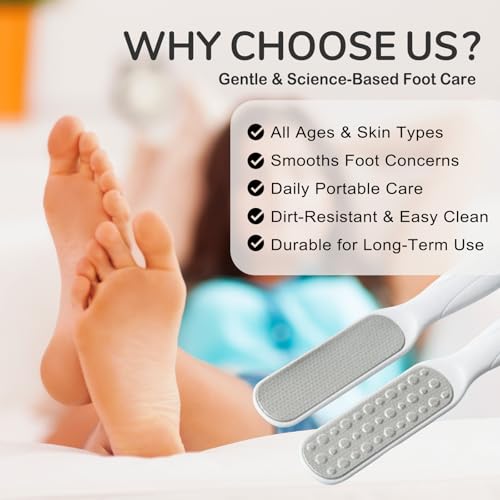 HANMU Dual-Sided Foot File & Toe Callus Remover Set - Durable Foot Scrubber