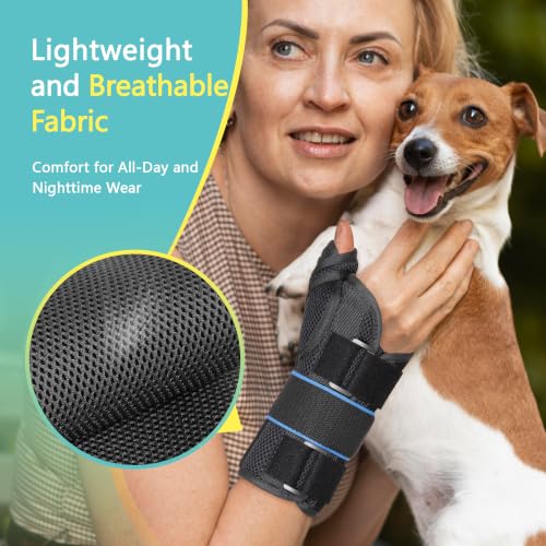 Thumb Spica Splint Brace for De Quervain's Tenosynovitis Arthritis CMC Support, Adjustable Wrist Brace with Thumb Support for Men and Women, Carpal Tunnel Wrist Brace Night Support, Left, L Left Hand