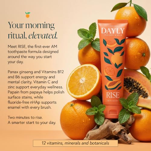 DAYLY AM/PM Nano Hydroxyapatite Toothpaste, Fluoride Free, 2 x 4oz Adult Ritual
