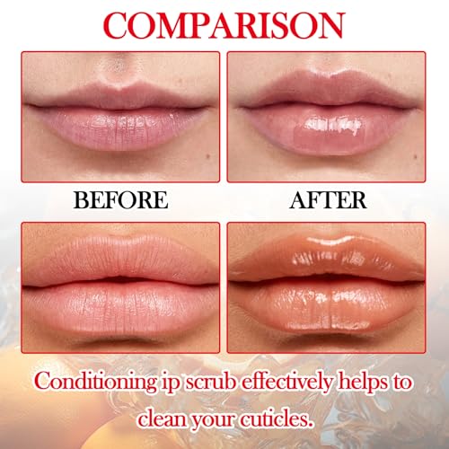 2PCS Strawberry & Orange Conditioning Lip Scrub Kit,Moisturizing Lip Sleeping Mask Long Lasting Hydrating Lip Scrubber Exfoliator Lip Care Products for Men & Women A
