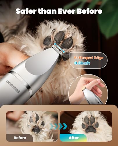 oneisall 4 in 1 Dog Grooming Kit with LCD Display Silver