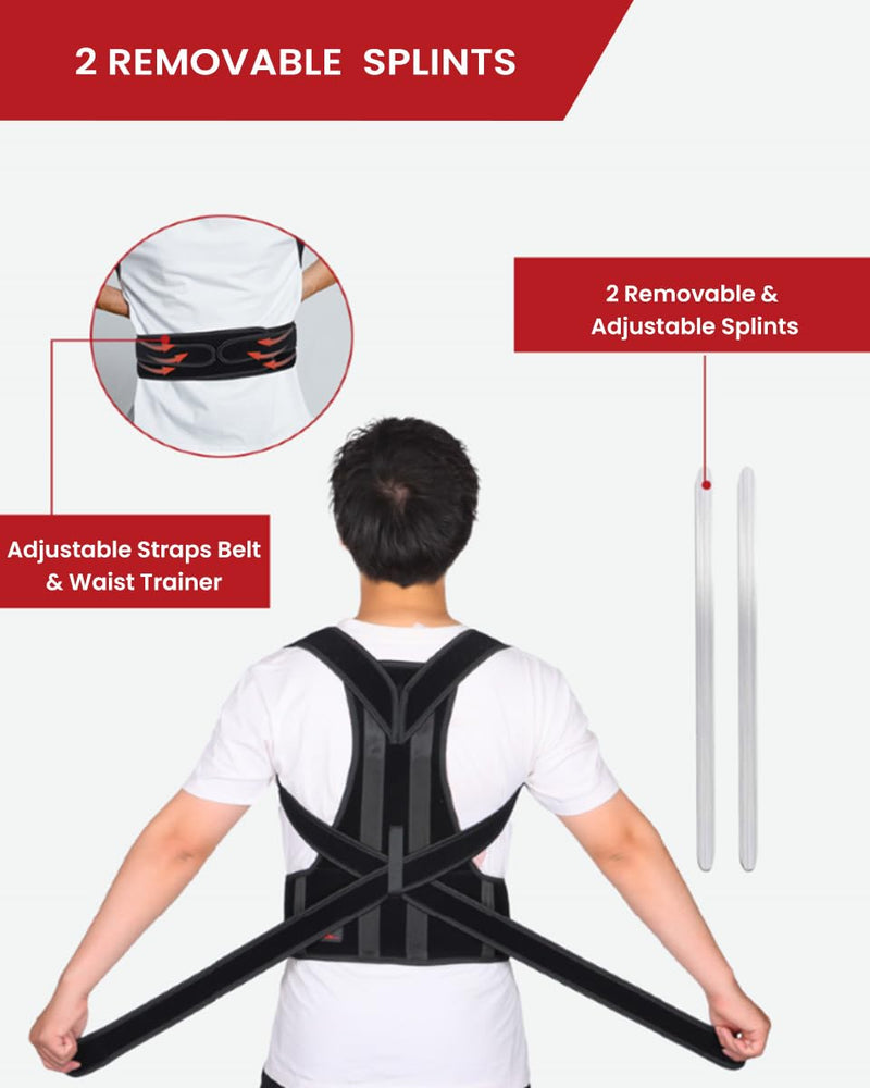 Hurmoya Back Brace Posture Corrector for Women and Men, Lower and Upper Back Pain Relief, Shoulder Straightener and Adjustable Full Back and Lumbar Support Medium Universal - BeesActive Australia