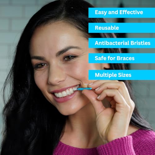 Piksters Interdental Brush Tight Gaps 100 Pack Purple Size 1 Size 1 (Purple)