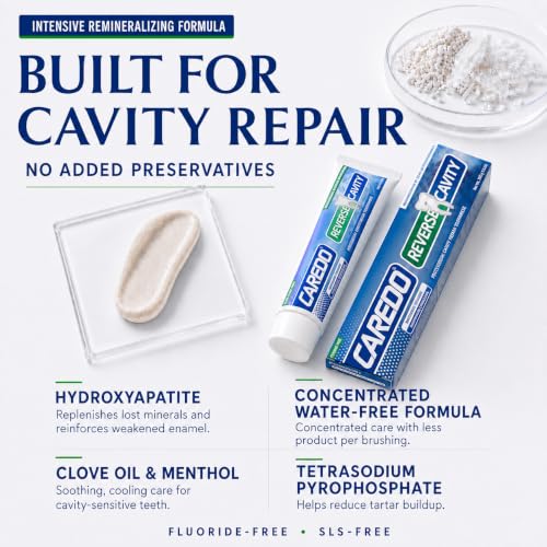 CAREDO Cavity Reversal Reversing Toothpaste, Reverse Cavities & Tooth Decay Spearmint 3.52 Ounce (Pack of 1)