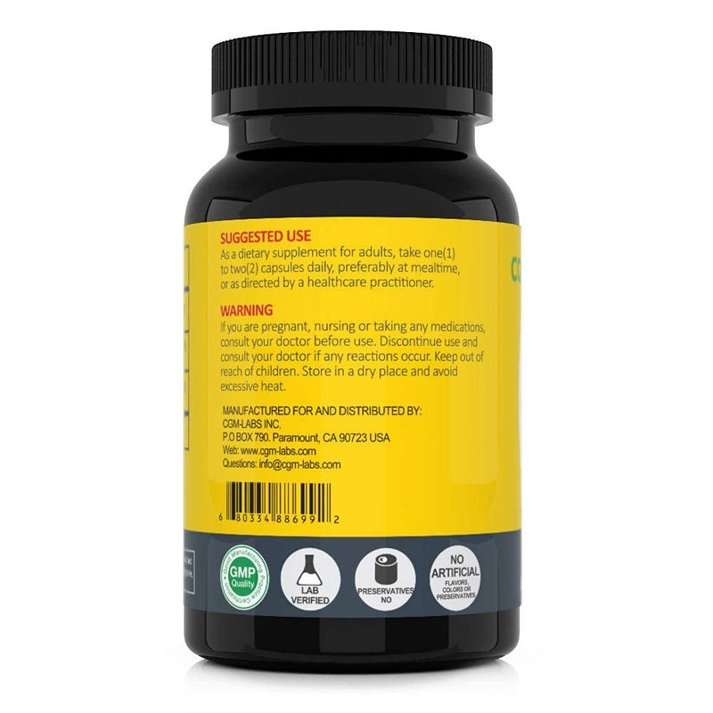 Non Acidic Vitamin C Dietary Supplement 1500mg with Calcium. Gentle on Stomach, Immune/Bone Support- 100 Caps by CGM Labs 1 Count (Pack of 100)