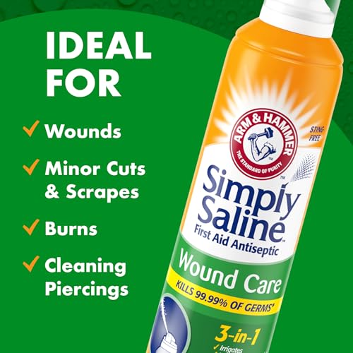 ARM & HAMMER Simply Saline Wound Care 3-in-1, 7.4 oz, 2-Pack