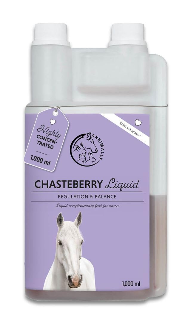 Annimally Monk’s Pepper Liquid for Horses 1000 ml - Daily Supplement with Monk’s Pepper, Ashwagandha, Passion Flower & Black Cohosh, Made in Germany