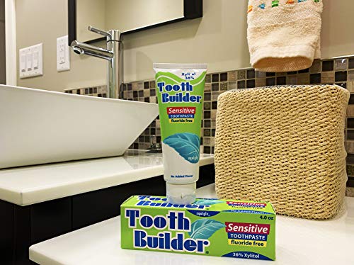 Squigle Tooth Builder Fluoride-Free Xylitol Sensitive Toothpaste 2-Pk Unflavored 4 Ounce (Pack of 2)