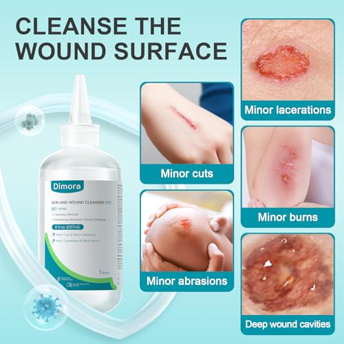 Dimora Skin and Wound Cleanser, First Aid Wound Wash Solution 8oz/237ml 237ml