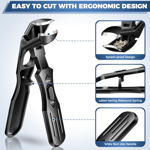 Toenail Clippers for Seniors Thick Toenails, 2026 Upgrade Angled Nail Clipper for Seniors, Toe Nail Clippers for Men with Wide Jaw Opening, Heavy Duty Fingernail Clipper Black Angled Nail Clippers