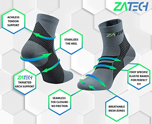 Plantar Fasciitis Socks, Ankle Compression, Foot & Arch Support Gray/Black XX-Large