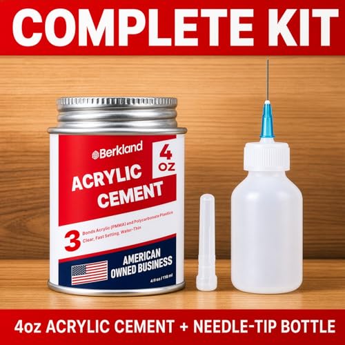 Berkland Acrylic Bonding Cement, 4 oz with Applicator Bottle