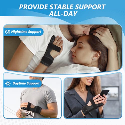 Pinky Finger Splint, Finger Splint for Pinky, Broken Finger, Trigger Finger, Metacarpal Splint Hand Brace, Little Finger Brace for Tendonnitis, Pain Relief, Fits for Left & Right Hand(S) Black S