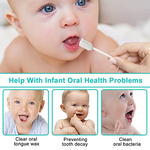 Baby Tongue Cleaner,Disposable Baby Mouth Cleaner, Soft Gauze Toohthbrush Newborn Oral Cleaning Stick Dental Care for 0-36 Month(200) 200