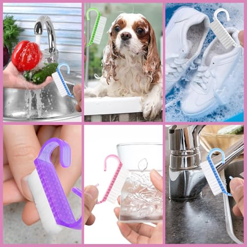 25 Pcs Handle Grip Nail Brush, Fingernail Scrub Cleaning Brushes for Nails and Toes, Hand & Foot Nail Cleaner, Pedicure Manicure Brush for Women, Men, Kids – Multicolor