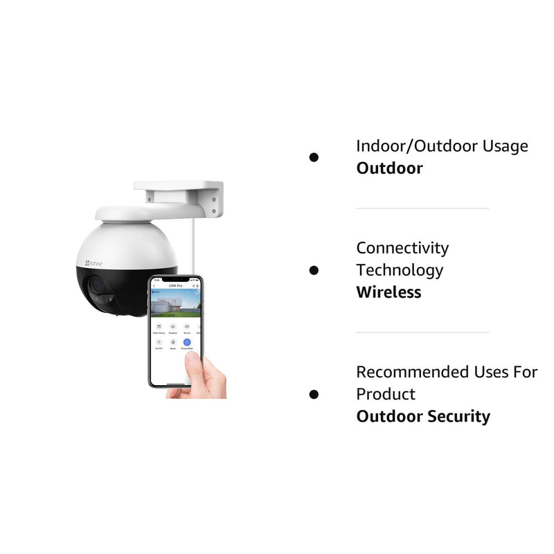 EZVIZ Outdoor Auto-Tracking Camera, 2K, 12 Pre-Set dots Tracking,360° Visual Coverage, Waterproof, Color Night Vision, AI-Powered Person and Vehicle Detection,Two-Way Talk| C8W Pro 2K (4mm) 2K Auto-Tracking&Vehicle Detection-4mm - BeesActive Australia