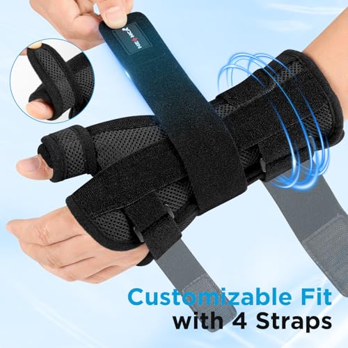 NEENCA Carpal Tunnel Wrist Brace with Thumb Support, Medical Grade Night Support Thumb Spica Splint for Arthritis, Tendonitis & De Quervain’s ((XL/XXL/XXXL, Left Hand)) XL/XXL/XXXL