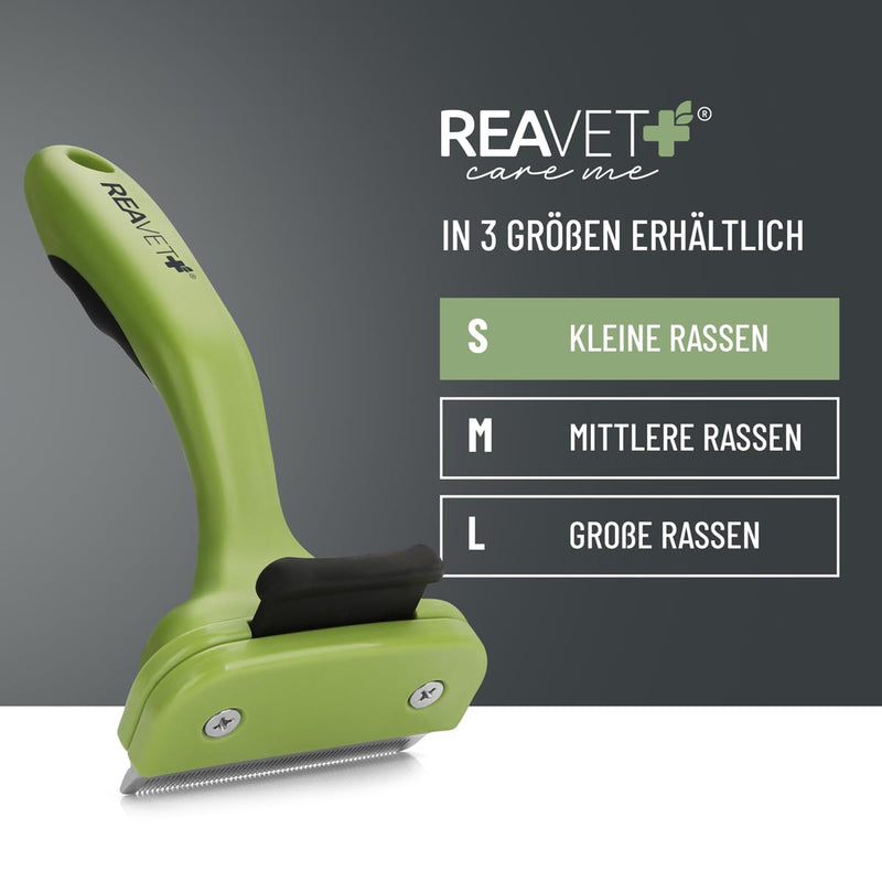 ReaVET Undercoat comb for dogs and cats, short hair I Small breeds (size S) I Removes undercoat, cares for the top hair I with self-cleaning button I Cat comb Dog comb ideal for changing fur Undercoat comb Small breeds (S) - BeesActive Australia