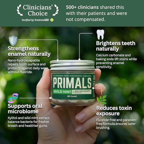 PRIMALS Complete Natural Oral Care Bundle - Boar Bristle Toothbrush 4-Pack, Fluoride-Free Nano Hydroxyapatite Toothpaste Tablets & Copper Tongue Scraper - Zero Fluoride, Zero Plastic, Zero Toxins