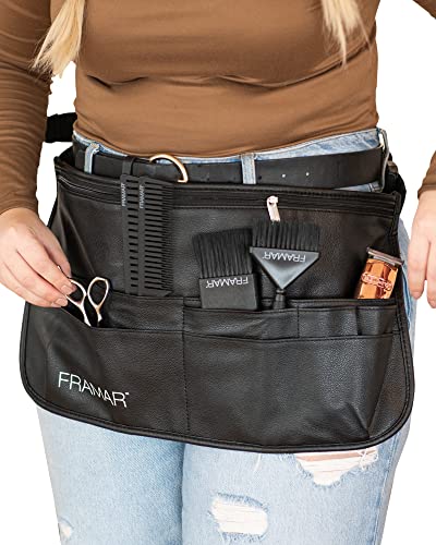 FRAMAR Hipster Salon Hairstylist Waist Belt with Shears Pouch Black