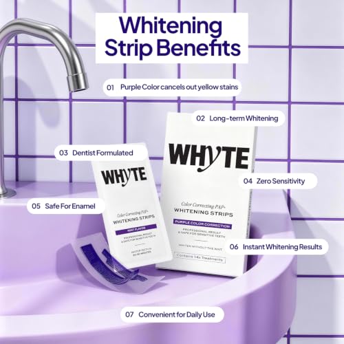 Whyte Purple Whitening Strips for Sensitive Teeth