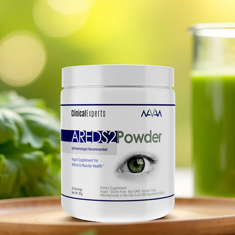 Navan AREDS 2 Powder - for Those Who Can't Consume Tablets or Softgels | Eye Vitamins & Minerals Antioxidant Supplement by Clinical Experts - Lutein, Zeaxanthin & Zinc - Kosher Style, 30 Servings