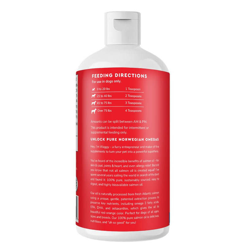 Premium Salmon Oil for Dogs – Pure Norwegian Salmon Oil High in Omega 3 EPA & DHA -Powerful Fish Oil for Dogs Skin & Coat, Hip & Joints, Allergies & Itchy Skin – Omega 3 Fish Oil for Dogs-8oz Liquid 8 oz