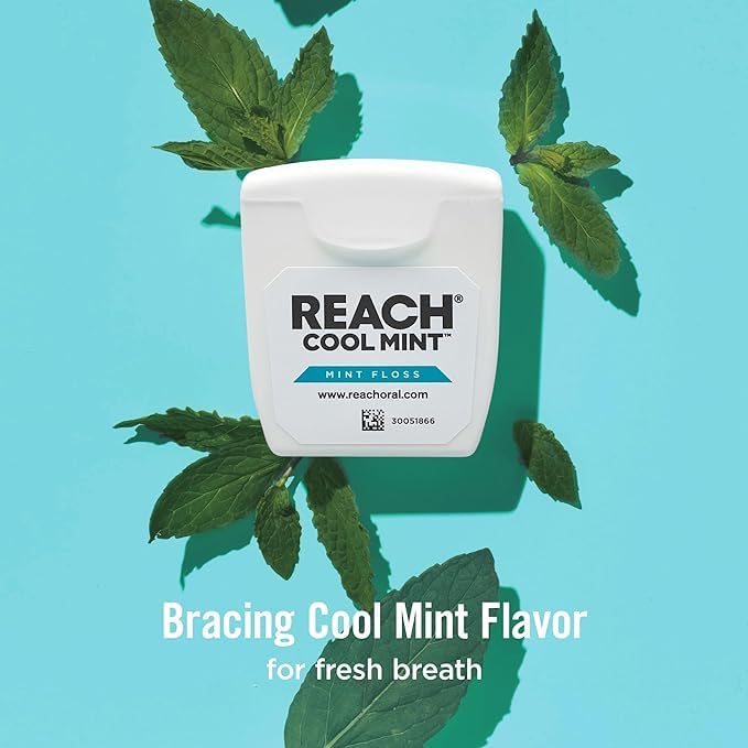 REACH Dental Floss, Cool Mint, 6 Count 165 Foot (Pack of 6)