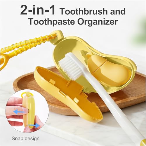 Toothbrush Case Kit Portable Folding Tooth Brush Holder; Toothbrush Case for Travel- Travel Toothpaste Cap Container