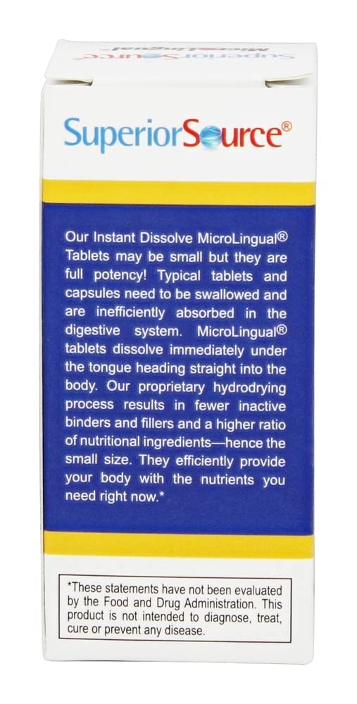 Superior Source Vitamin K2 MK-4 (Menaquinone-4), 500 mcg, Quick Dissolve MicroLingual Tablets, 60 Count, Healthy Bones and Arteries, Immune & Cardiovascular Support, Assists Protein Synthesis, Non-GMO - BeesActive Australia