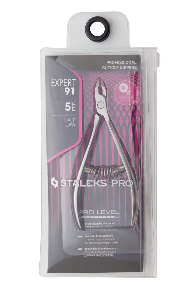 STALEKS PRO Expert 91 5mm Blade Length Professional Cuticle Nippers – Stainless Steel Skin Nippers for Manicure - BeesActive Australia