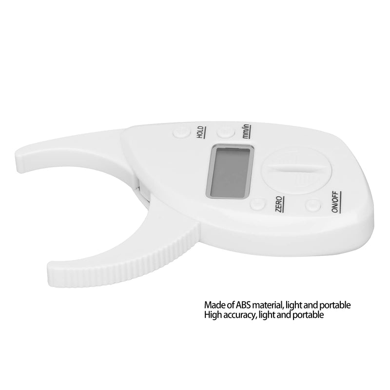 Body Fat Caliper, Digital Display Skin Calipers Body Fat Body Fat Monitors Skin Fat Caliper Tester Body Fat Measurement Device Fat Calipers for Fitness Enthusiasts for Trainers (White) - BeesActive Australia